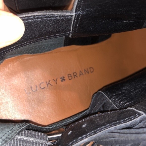 Lucky Brand Makenna Fringe Booties Size 10M - Picture 6 of 7